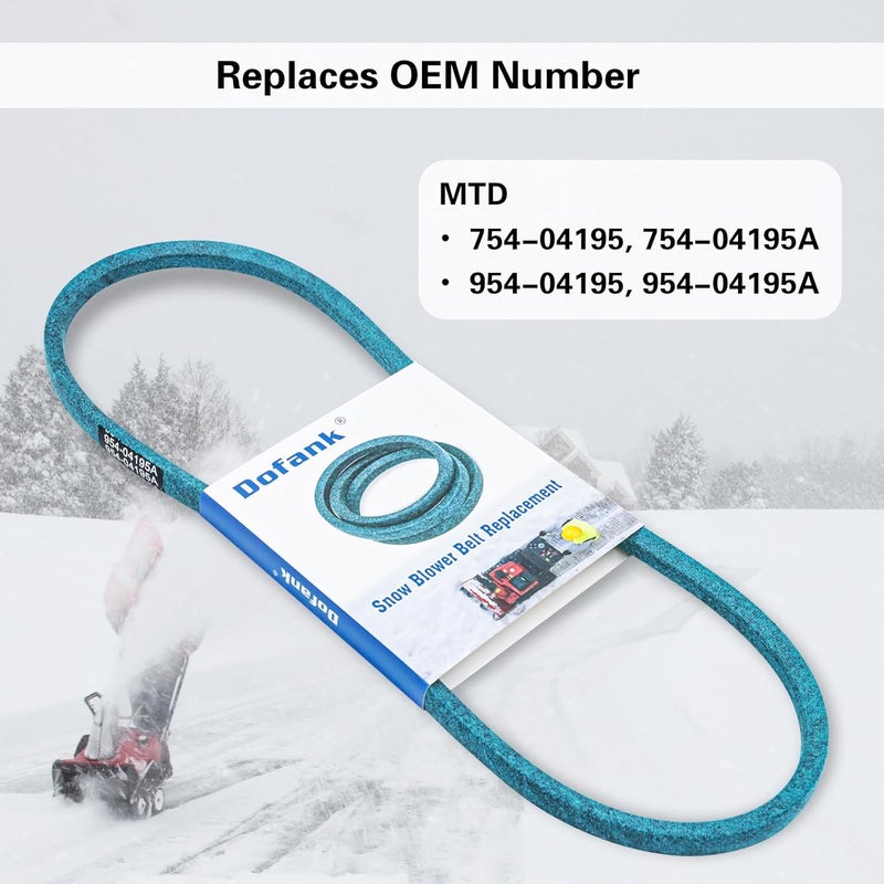 Dofank 954-04195A Auger Belt Kevlar for MTD, Cub Cadet, Troy-Bilt, Craftsman, Yard Man, Yard Machines Snowblower Parts, Replaces MTD 754-04195, 754-04195A, 954-04195 - 1/2" x 37" - Image 4